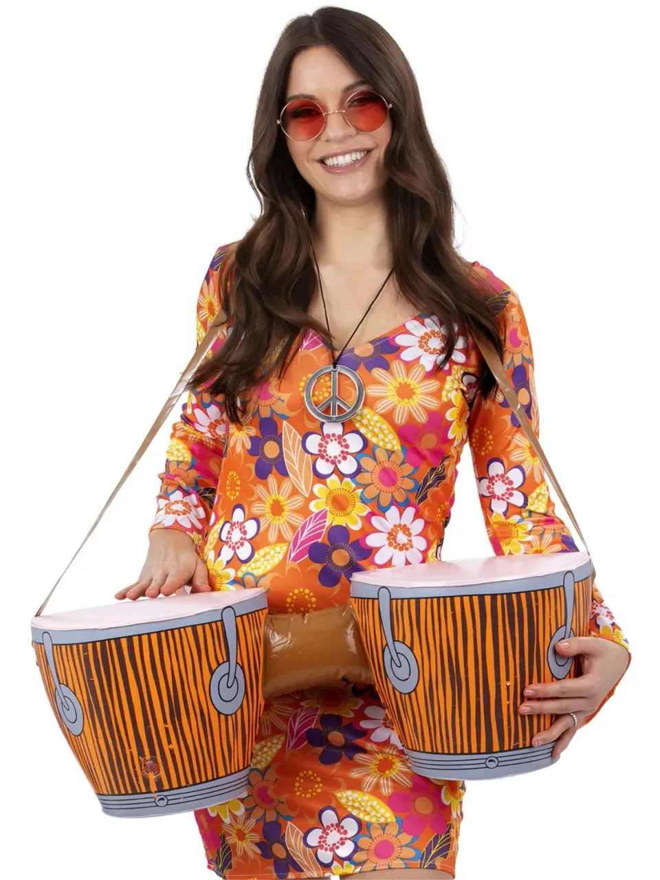 Smiffys Inflatable Hippie Bongo Drums bonghi adulti