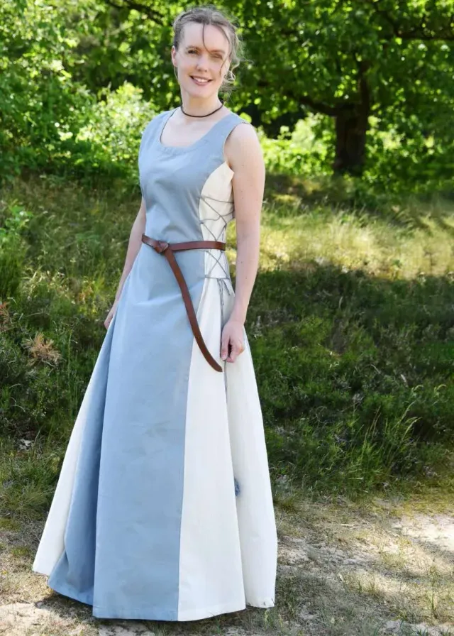 La Bottega di Merlino Sopravveste Jarle blu-grigio smanicata