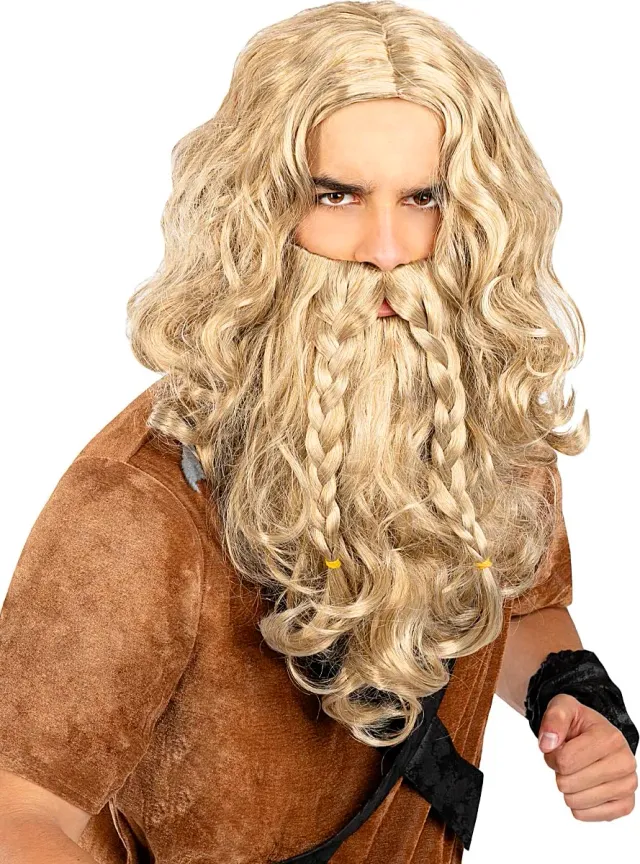 Funidelia Vichingo parrucca e barba marrone uomo PET