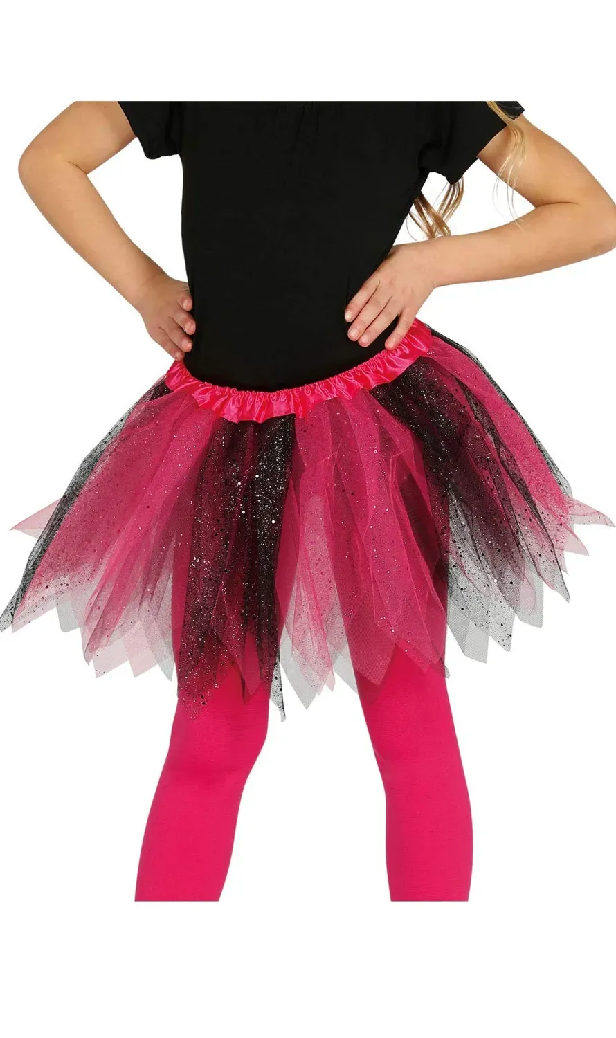 Guirca Tutù Bambina Rosa Nero Brillante Taglia Unica