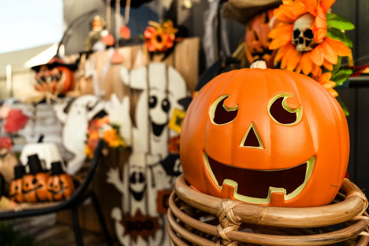 P'tit Clown zucca luminosa decorazione Halloween luce calda