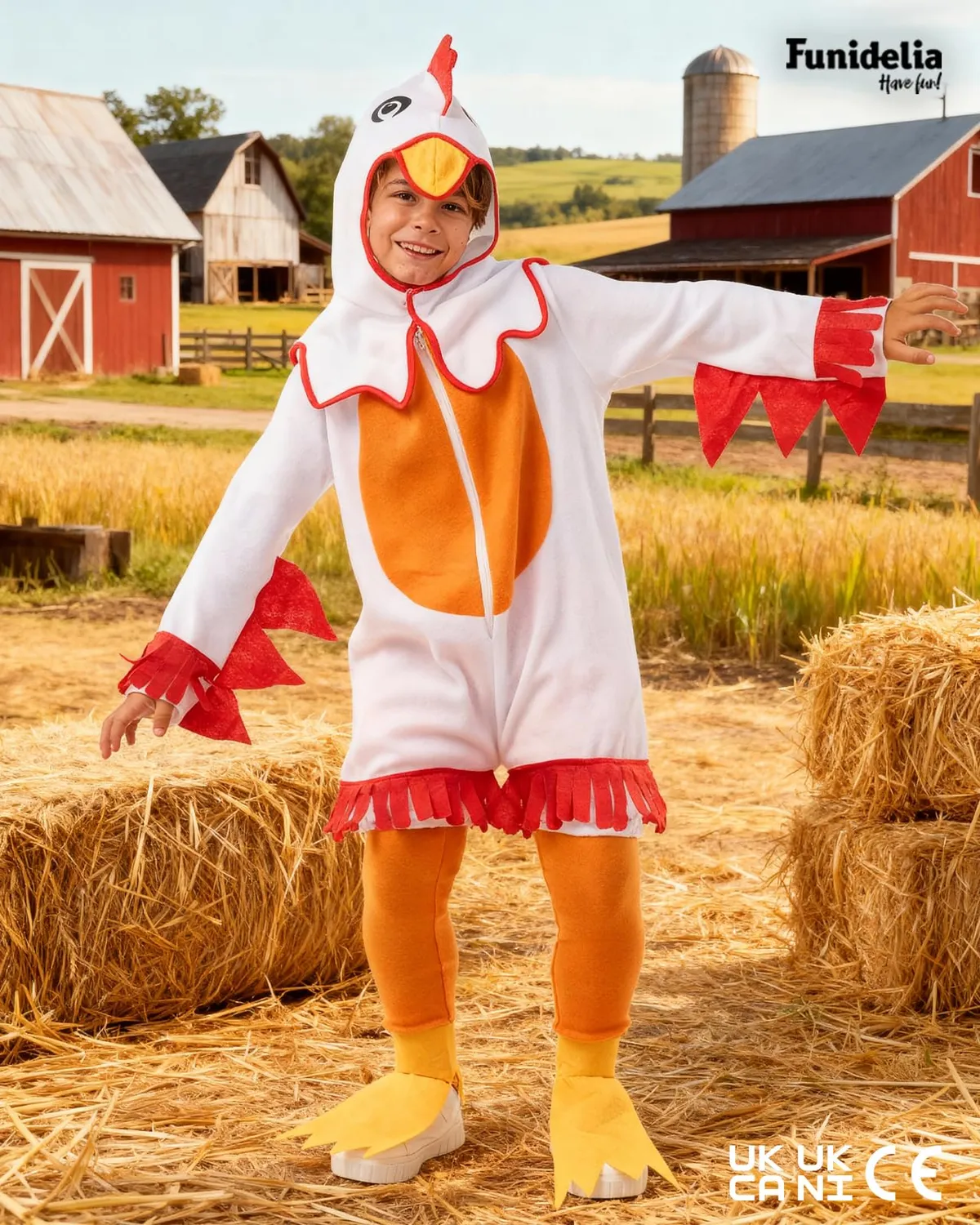 Funidelia Gallina costume bambini 7-9 anni bianco