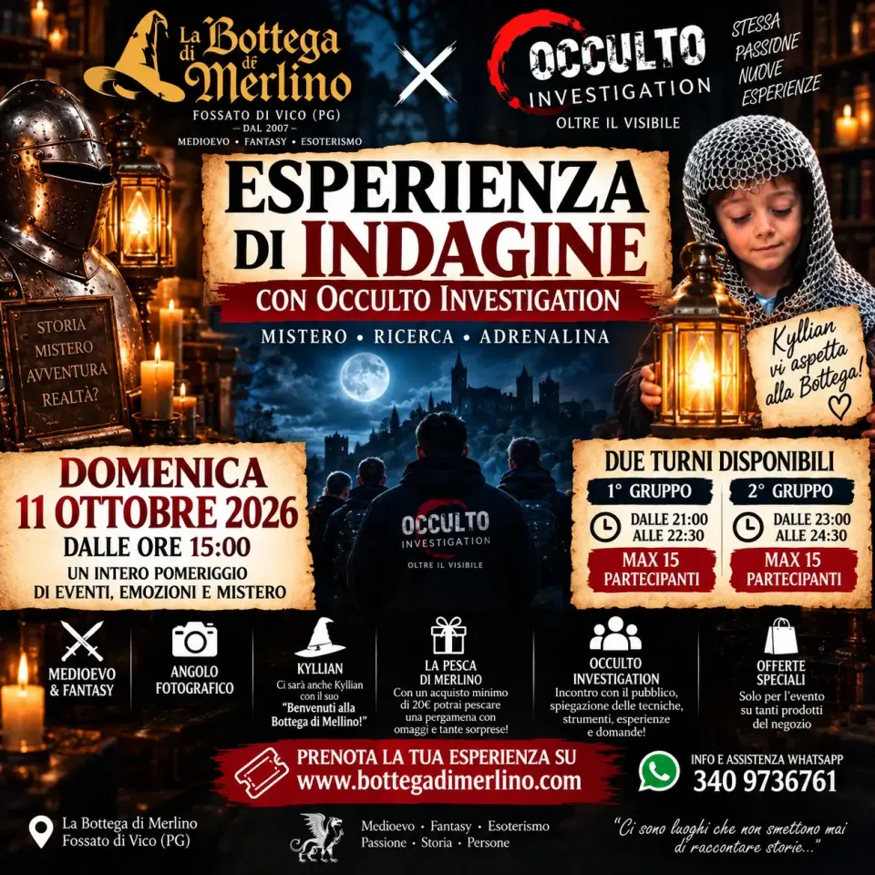 La Bottega di Merlino Esperienza Indagine Occulto 11 Ottobre