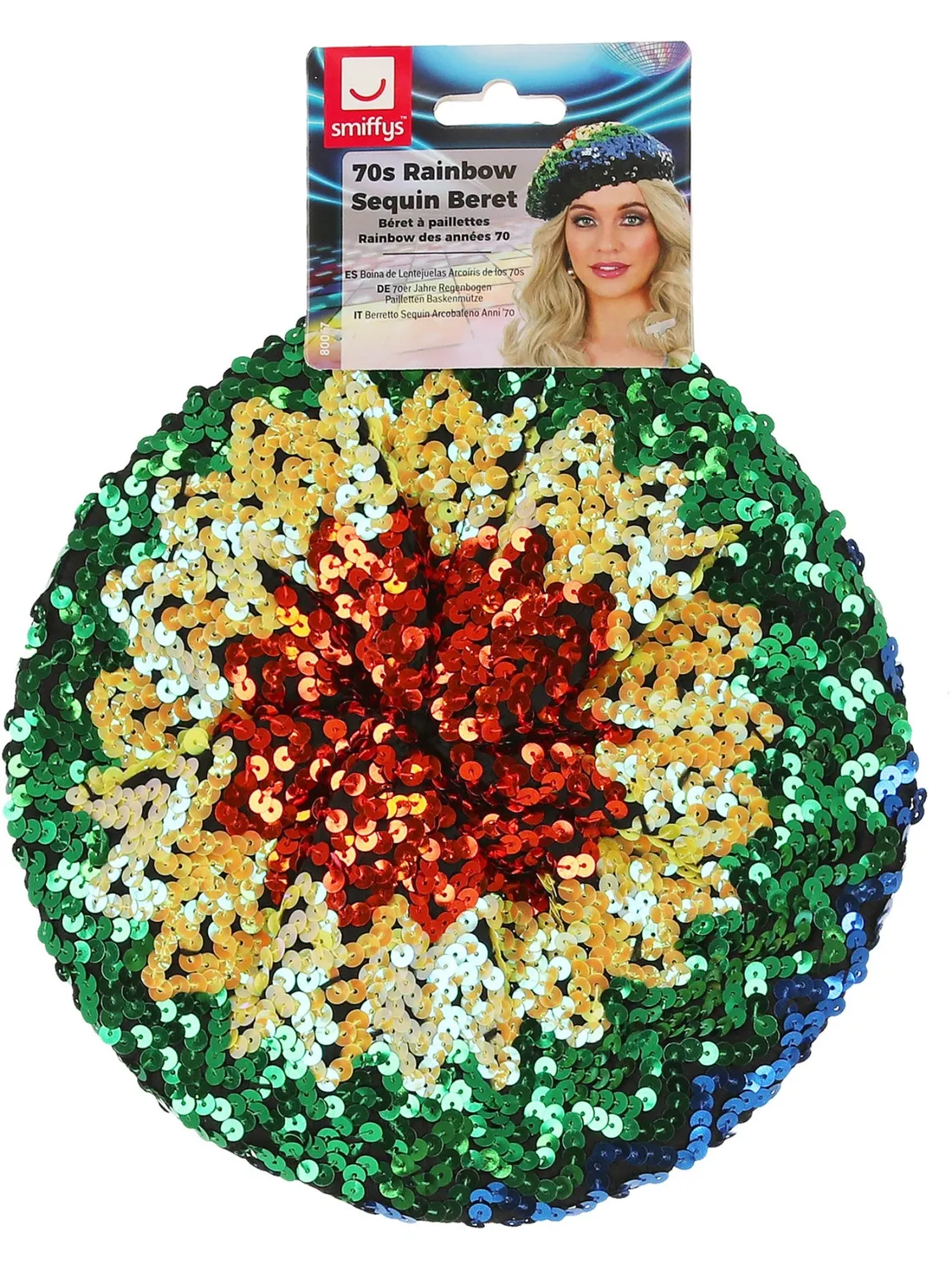 Smiffys Basco Paillettes Arcobaleno Donna Anni 70