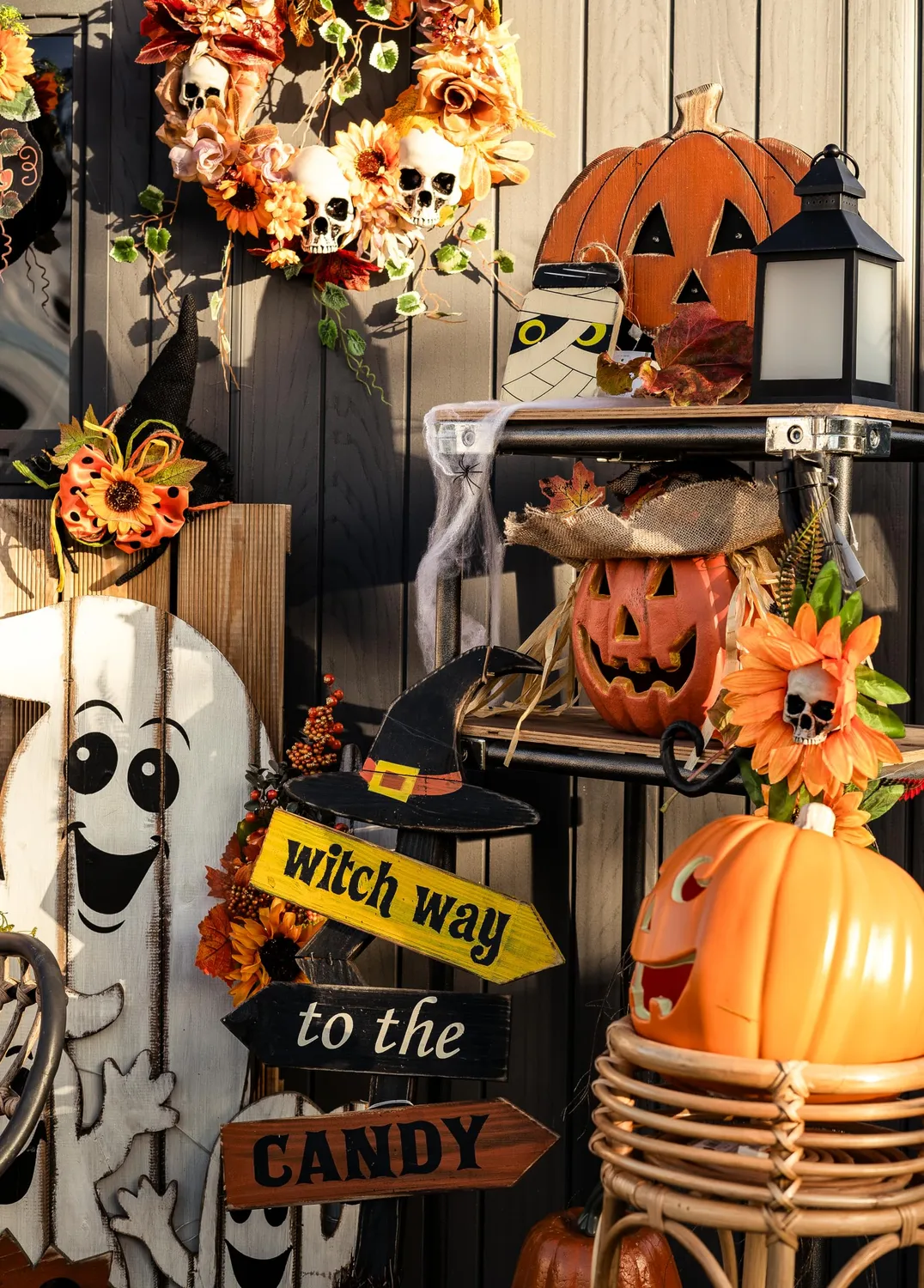 P'tit Clown re22967 zucca legno luminosa 32 cm Halloween