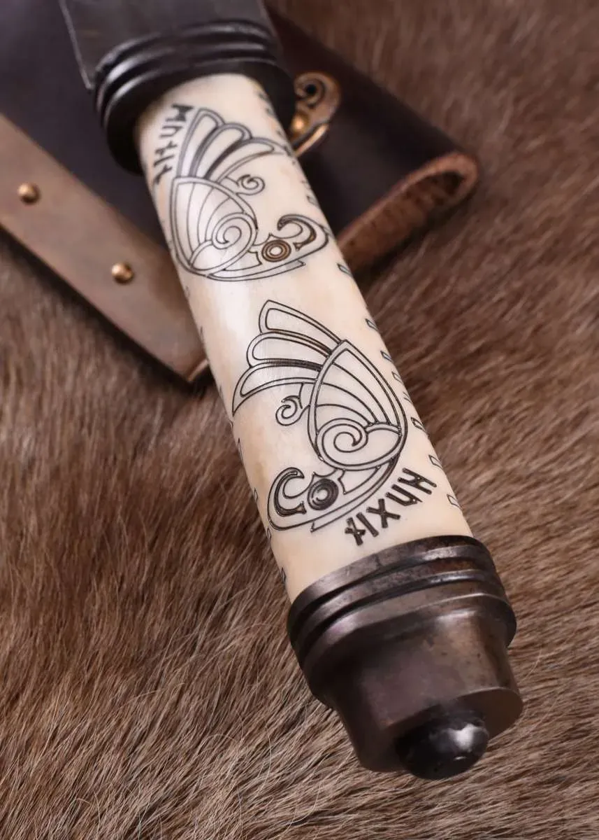 La Bottega di Merlino Long Seax Hugin Munin coltello 48 cm
