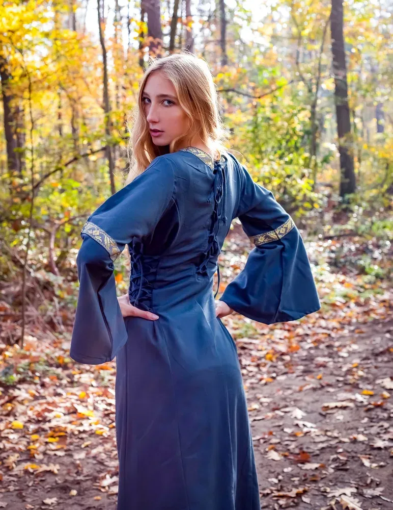 La Bottega di Merlino Sophie Abito Medievale Cotone con Bordo
