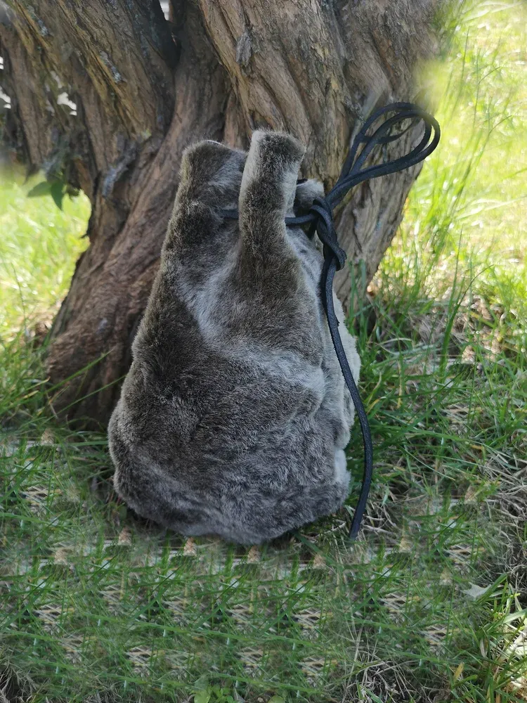 La Bottega di Merlino Borsetta Pelliccia Vera Pelle Agnello 18 cm