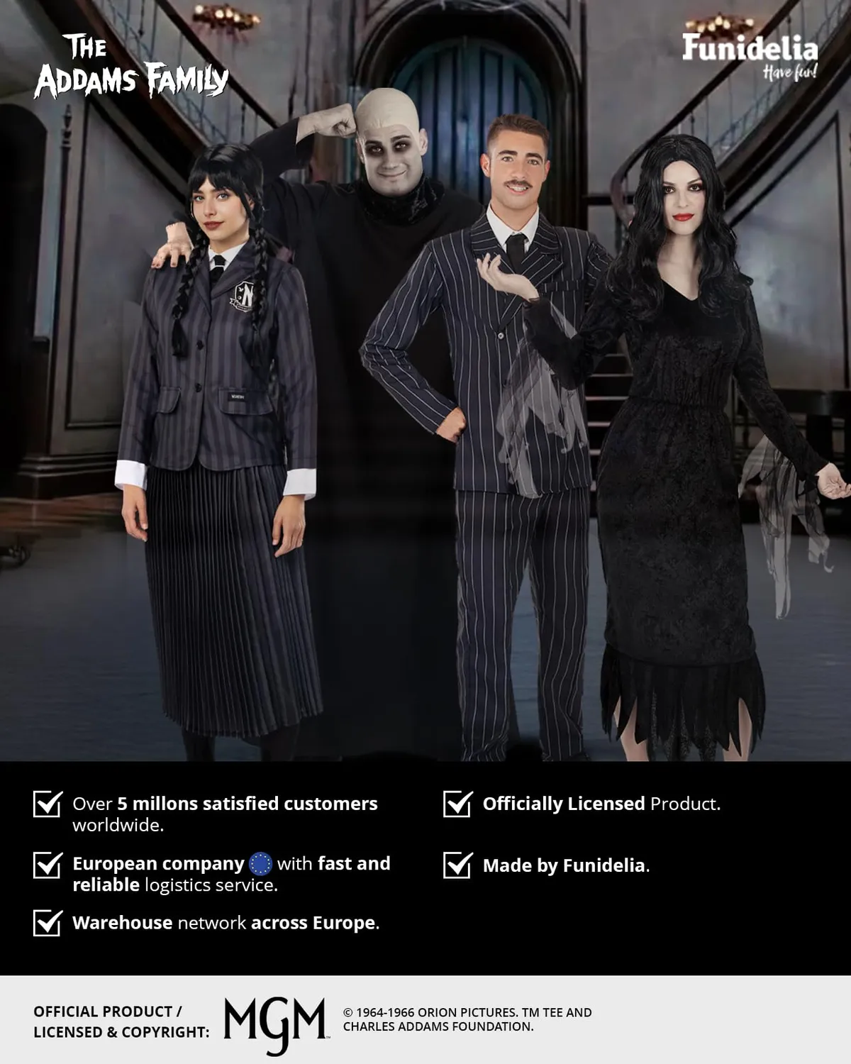 Funidelia Costume Mercoledì Addams Bambina 5-6 Anni