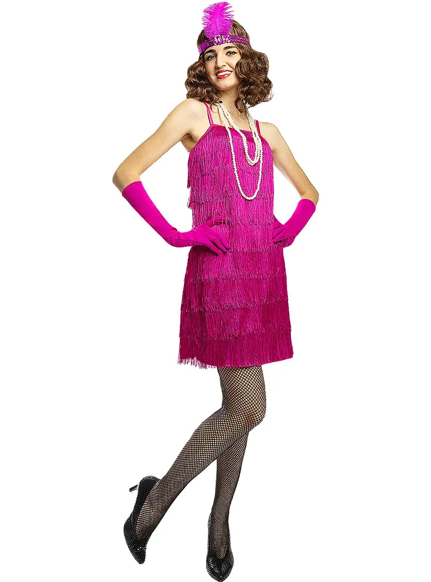 Funidelia Charleston Costume Donna Rosa Anni 20 Frange