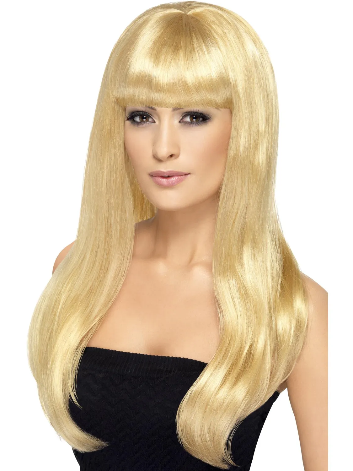 Smiffys Babelicious parrucca bionda lunga frangia donna