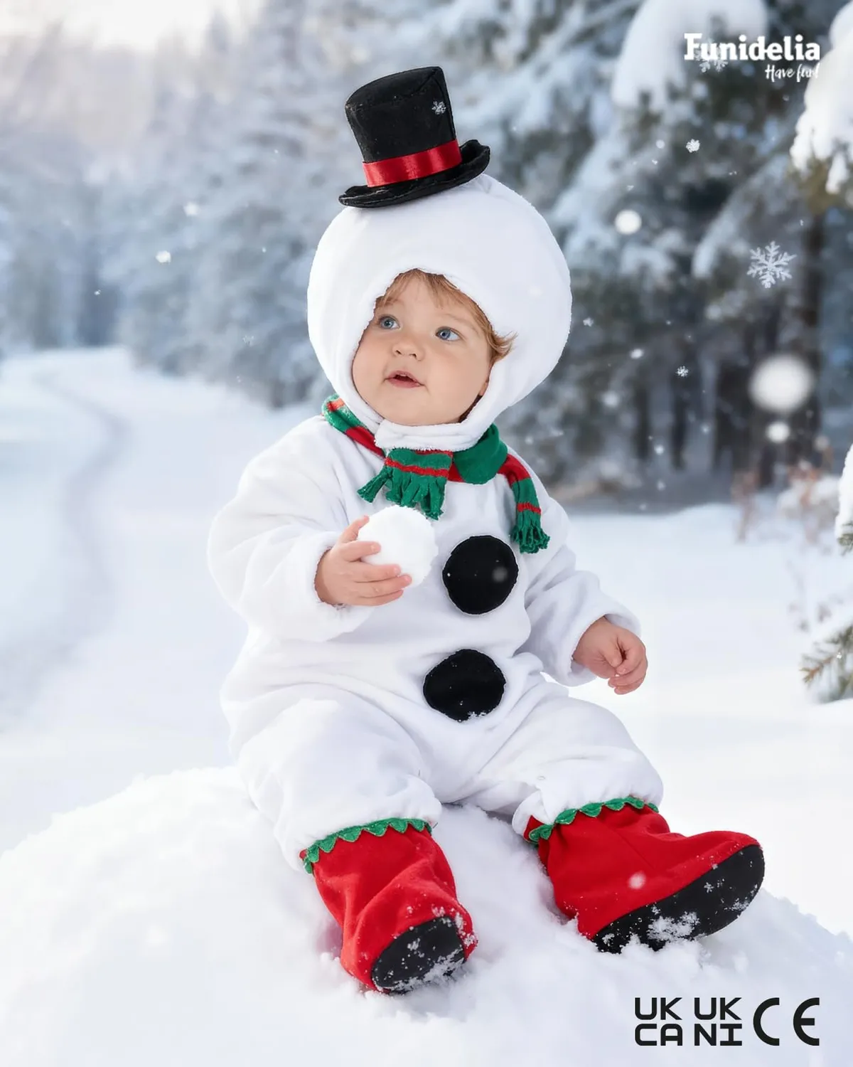 Funidelia Pupazzo di Neve costume neonato 6-12 mesi bianco