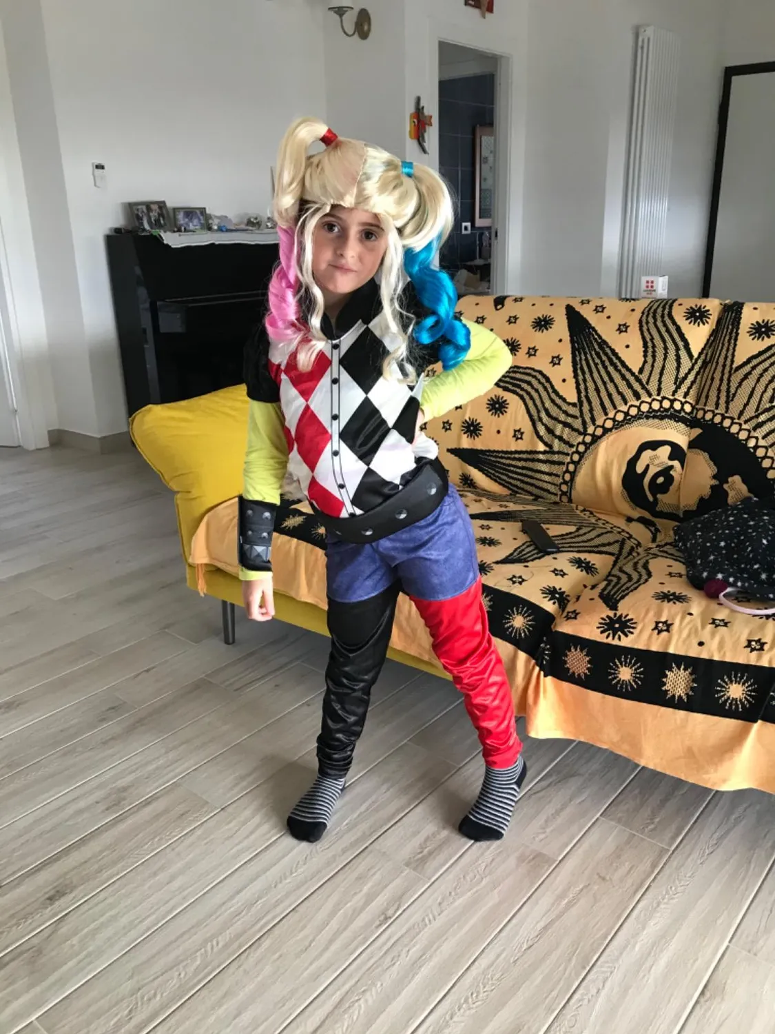 Fiestas Guirca parrucca codine colorate bambina Carnevale