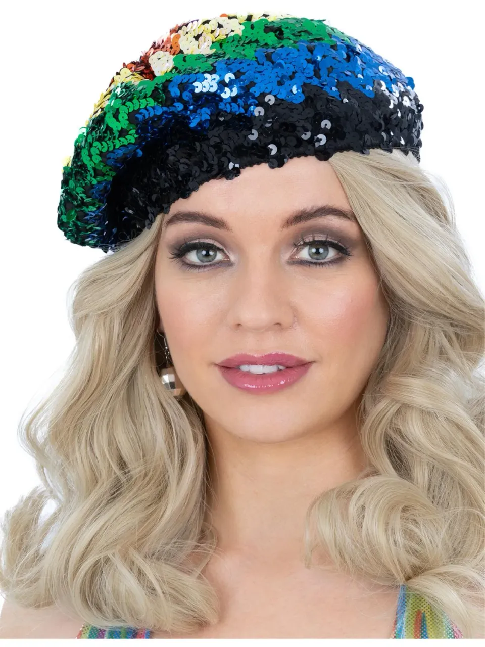 Smiffys Basco Paillettes Arcobaleno Donna Anni 70