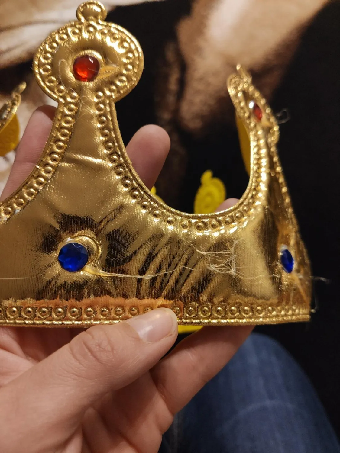 Guirca Corona Re Bambino corona in tessuto oro