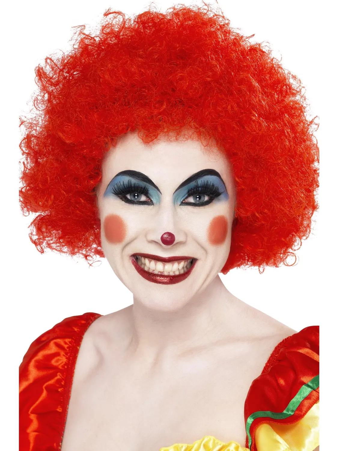 Smiffys Crazy Clown parrucca rossa afro clown pagliaccio