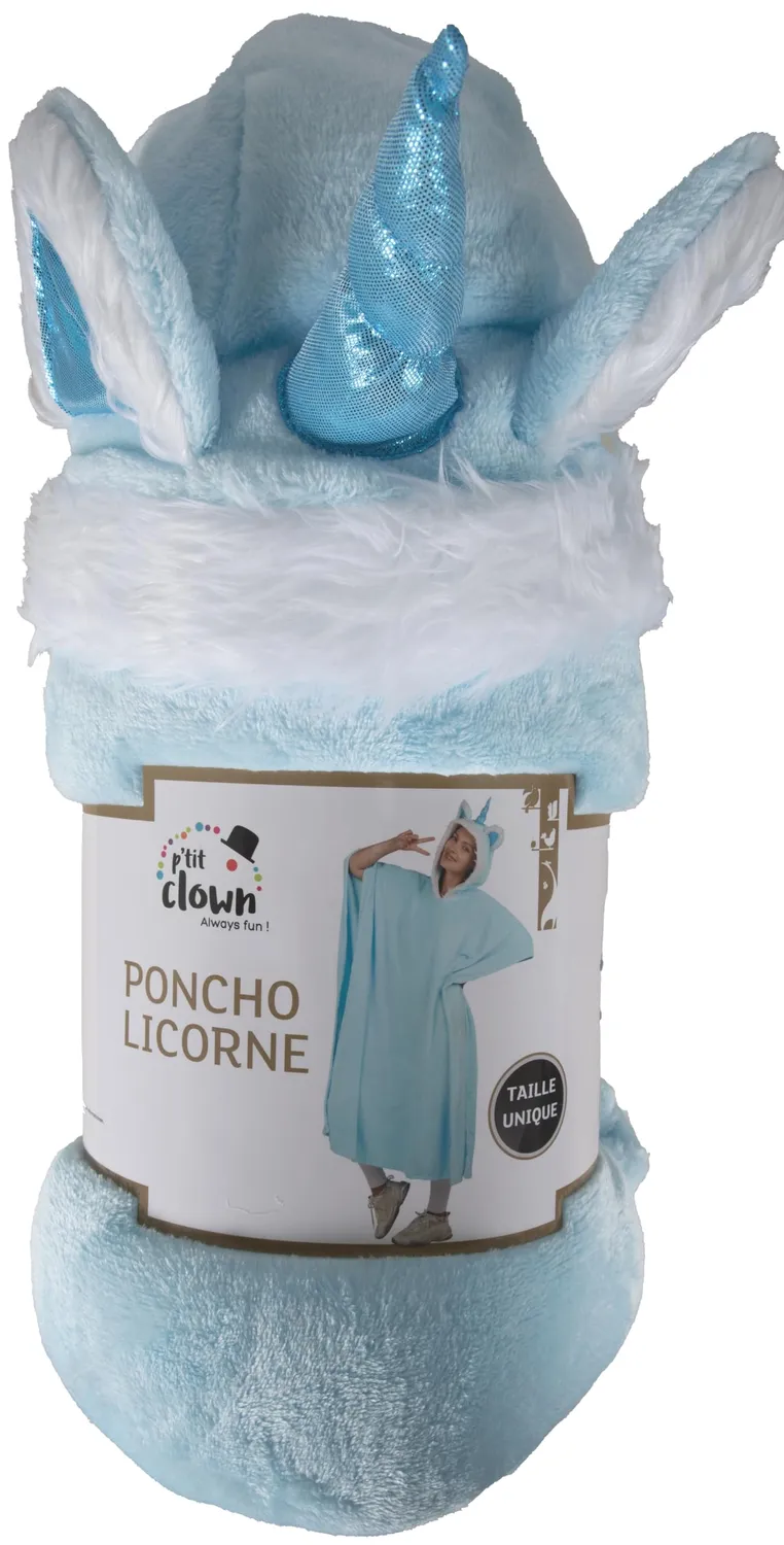 P'tit Clown 97002 poncho blu pastello costume adulto