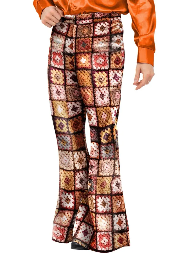 Smiffys Vintage Crochet pantaloni costume uomo multicolore