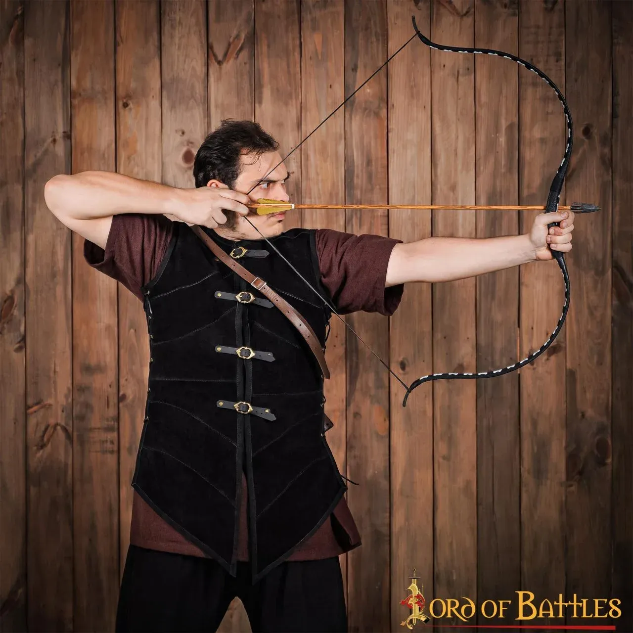 La Bottega di Merlino Giacca Pirata Pelle Nera Scamosciata