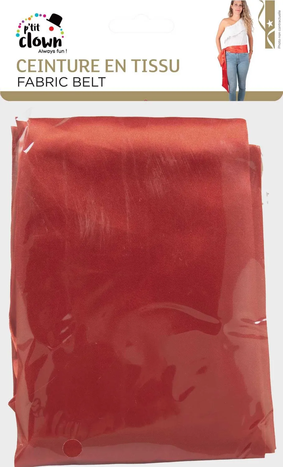 P'tit Clown Cintura tessuto rossa 10x180 cm costume