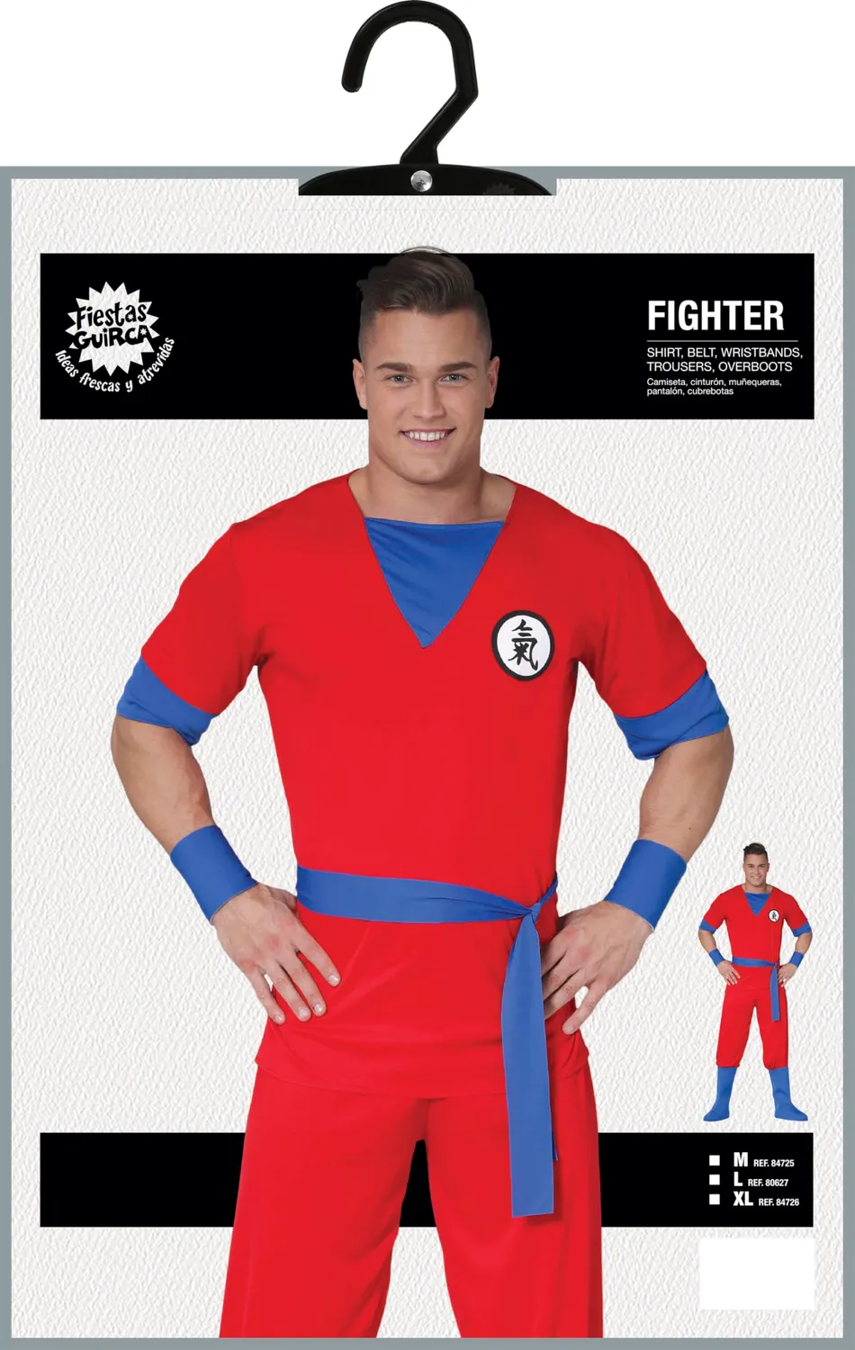 Guirca Costume Combattente Rosso Blu 14-16 Anni Carnevale