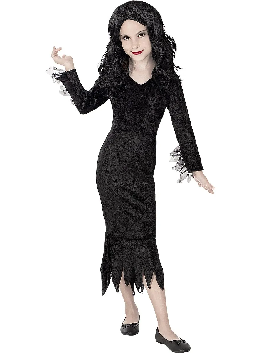 Funidelia Addams Parrucca Morticia parrucca bambina nero