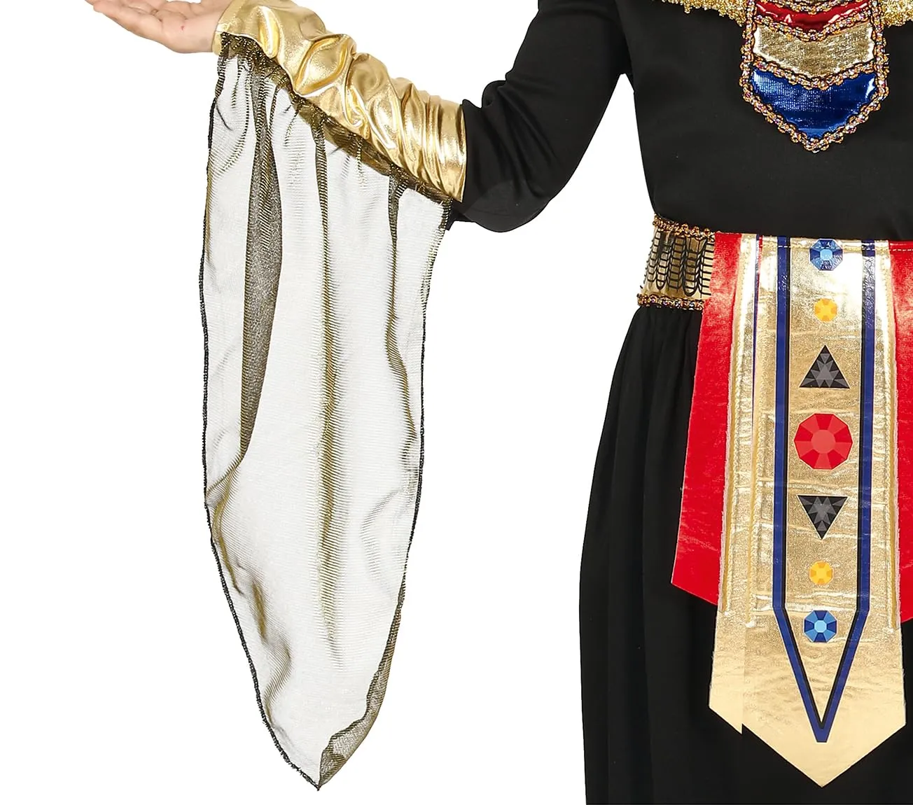 Guirca Costume Egiziana Bambina Nero Oro 10-12 Anni