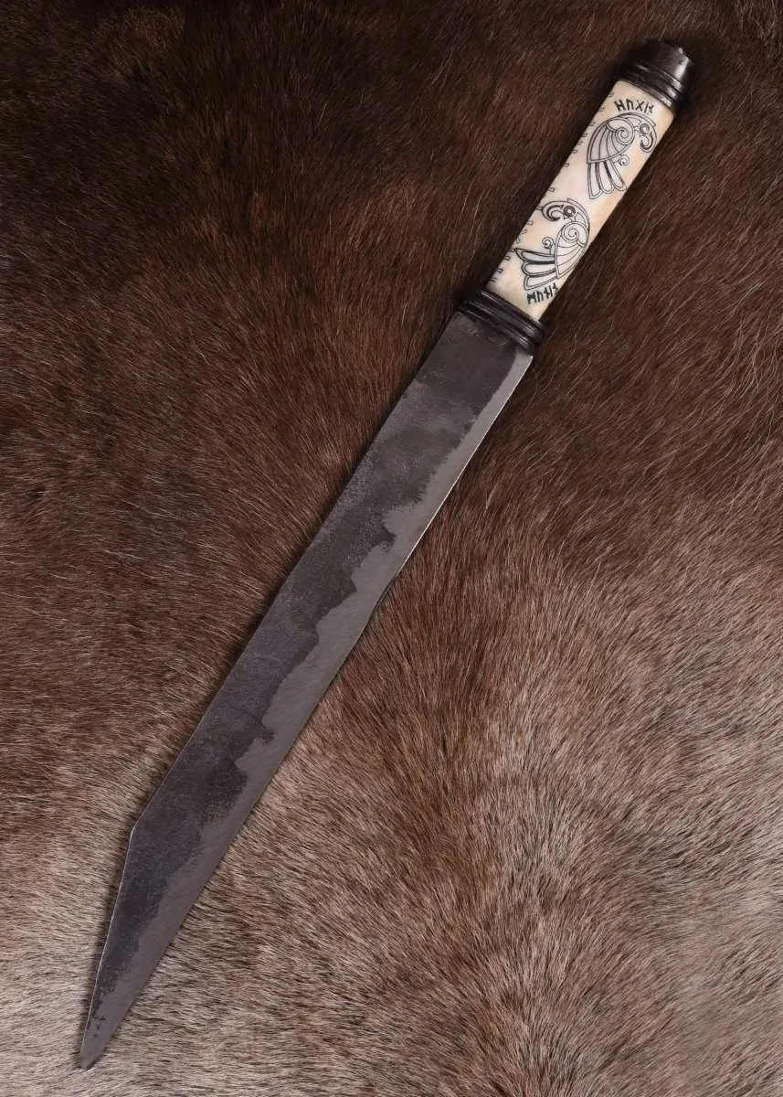 La Bottega di Merlino Long Seax Hugin Munin coltello 48 cm