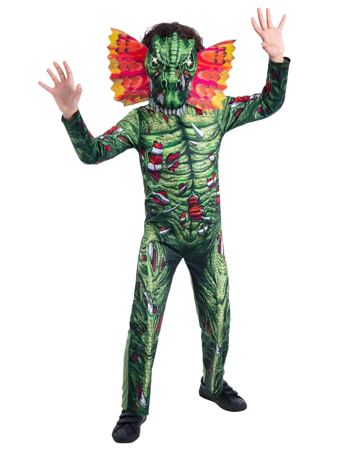 Smiffys Zombie Dilophosaurus costume dinosauro bimbo 7-9