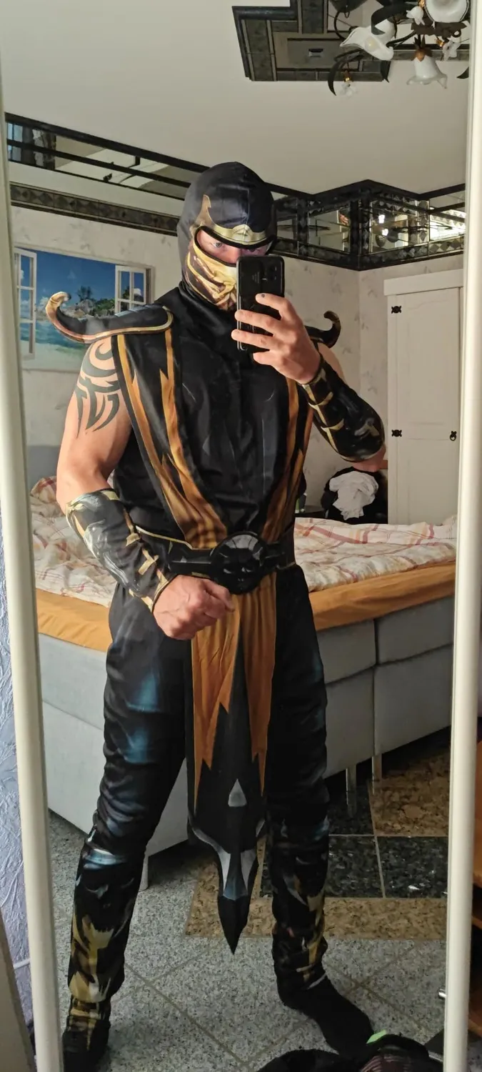 Funidelia Scorpion Mortal Kombat costume uomo M nero