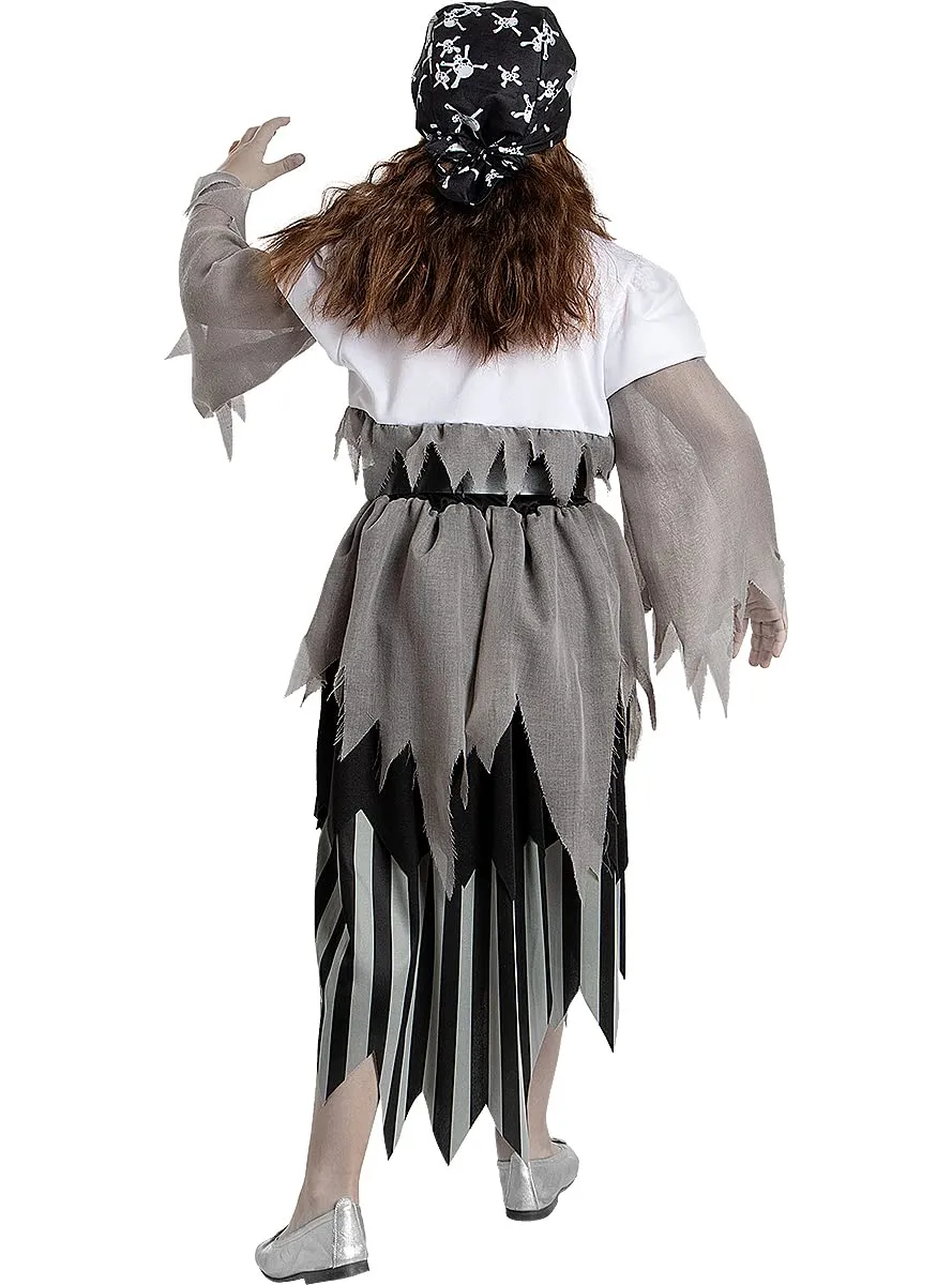 Funidelia pirata zombie costume bambina 3-4 anni nero