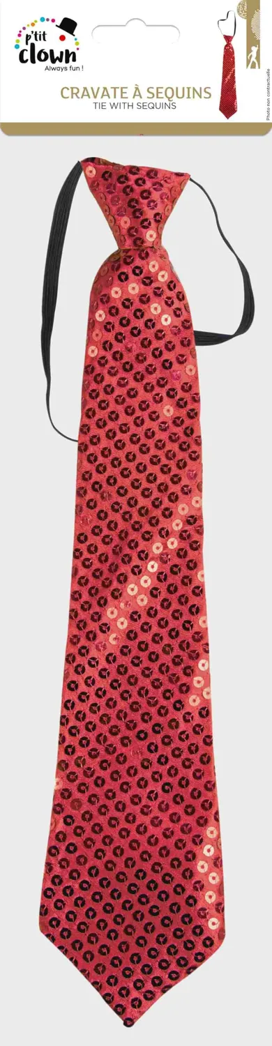 P'tit Clown 60244 cravatta paillettes rossa adulto