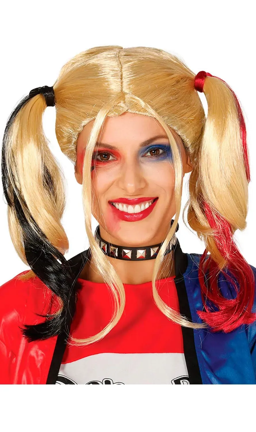 Fiestas Guirca Harley Quinn parrucca bionda con trecce donna