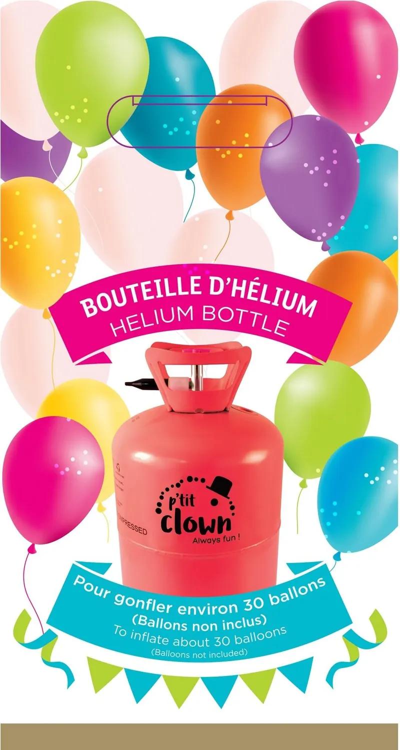 P'tit Clown bombola elio monouso 30 palloncini usa e getta