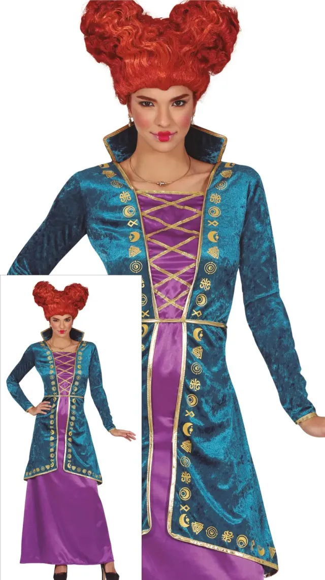 Guirca sorella strega magica costume donna S viola turchese