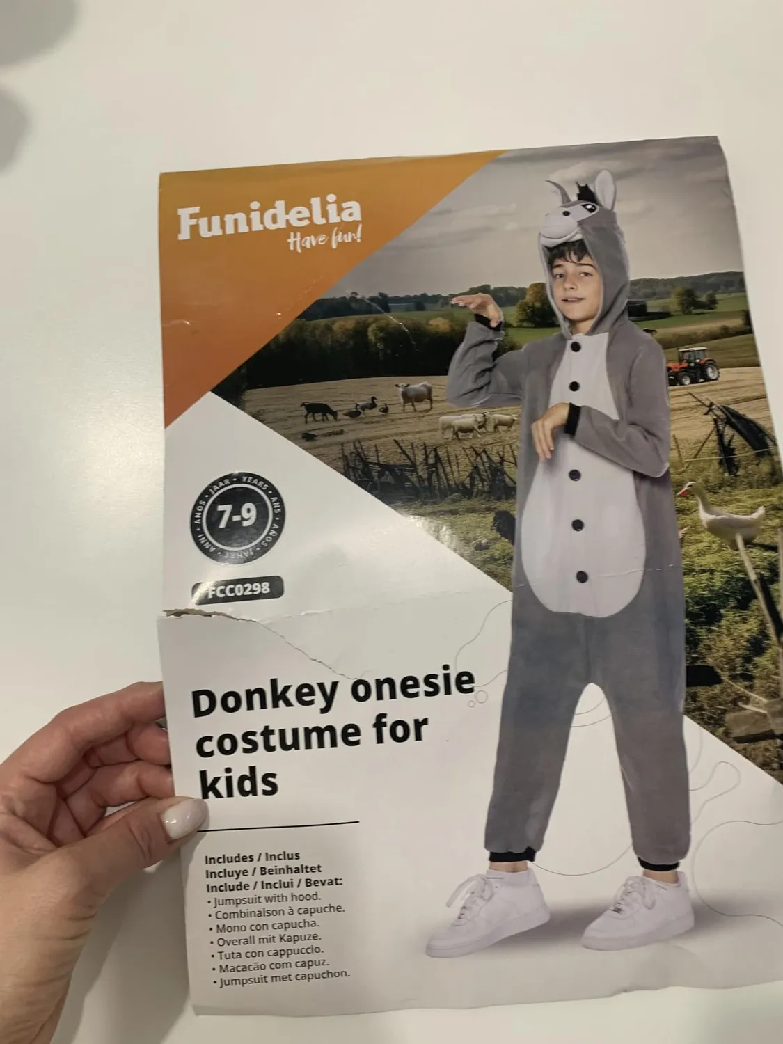 Funidelia asino costume onesie bambino 10-12 anni grigio