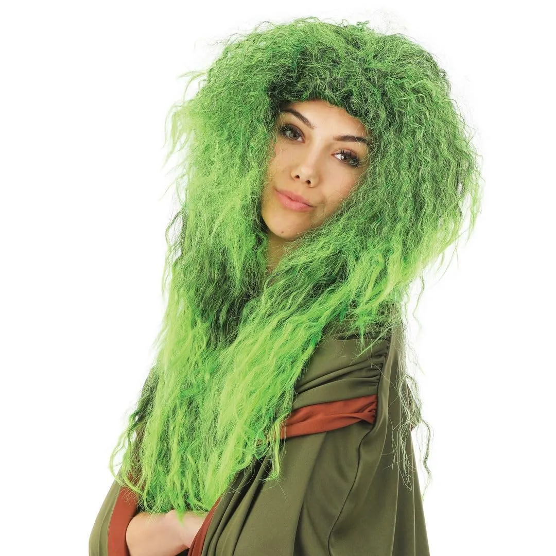 P'tit Clown 23588 parrucca strega verde capelli lunghi