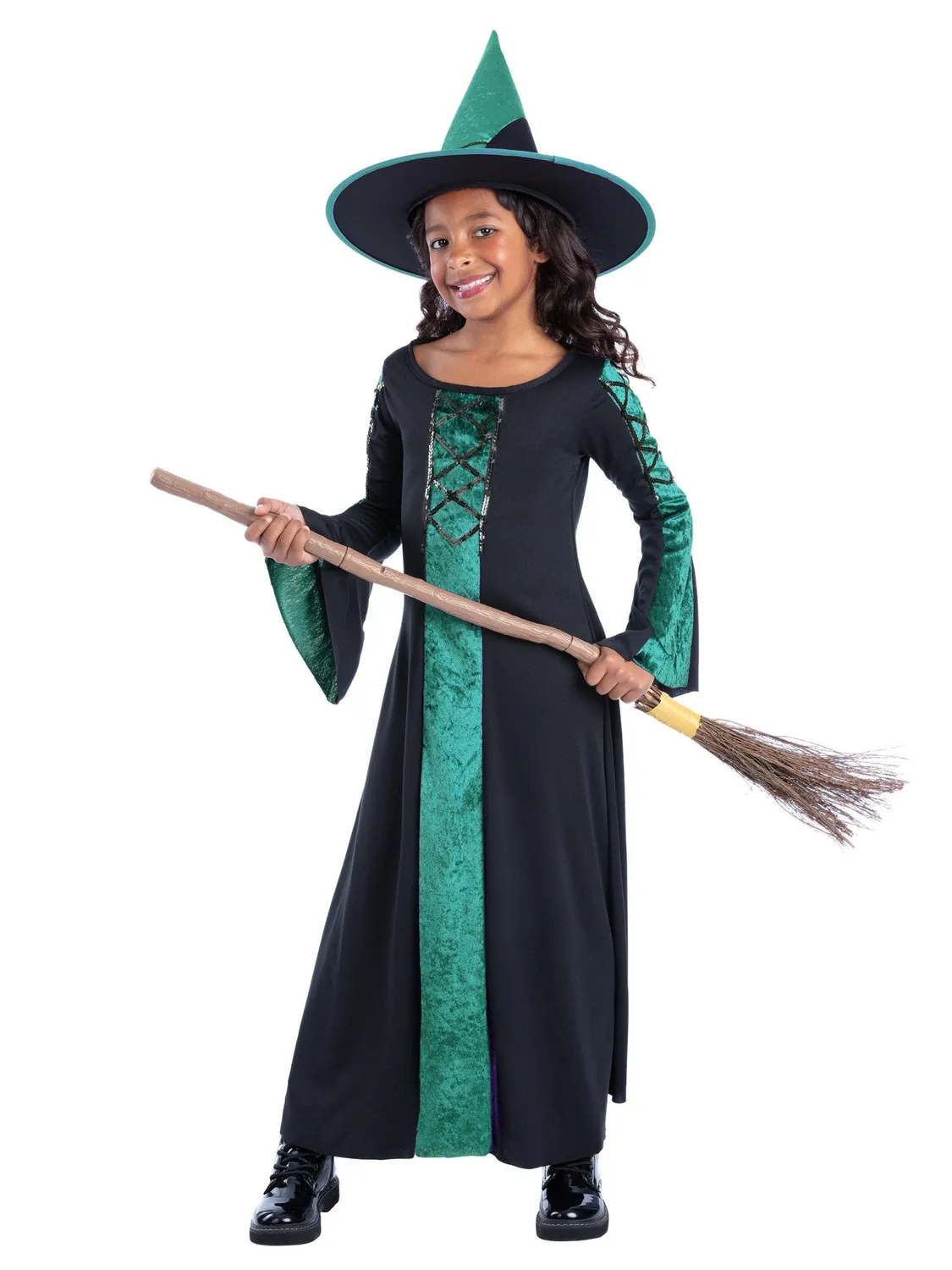 Smiffys Bewitched costume strega bambina verde 7-9 anni vestito