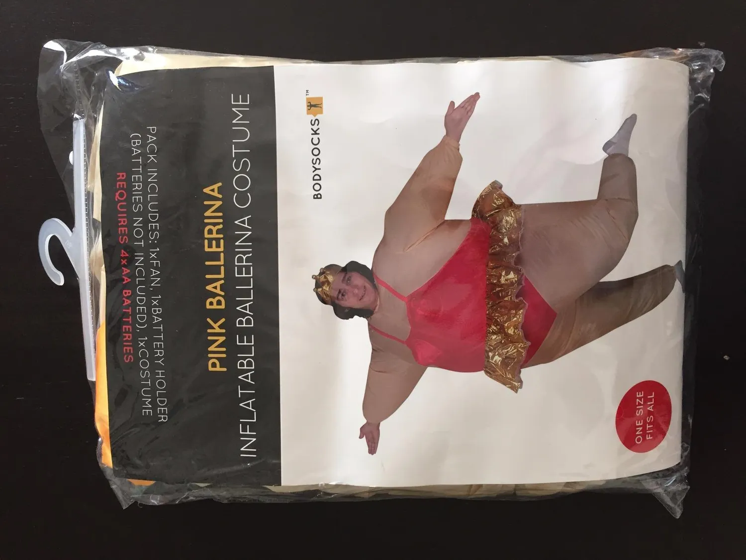Bodysocks costume gonfiabile ballerina adulto con tiara