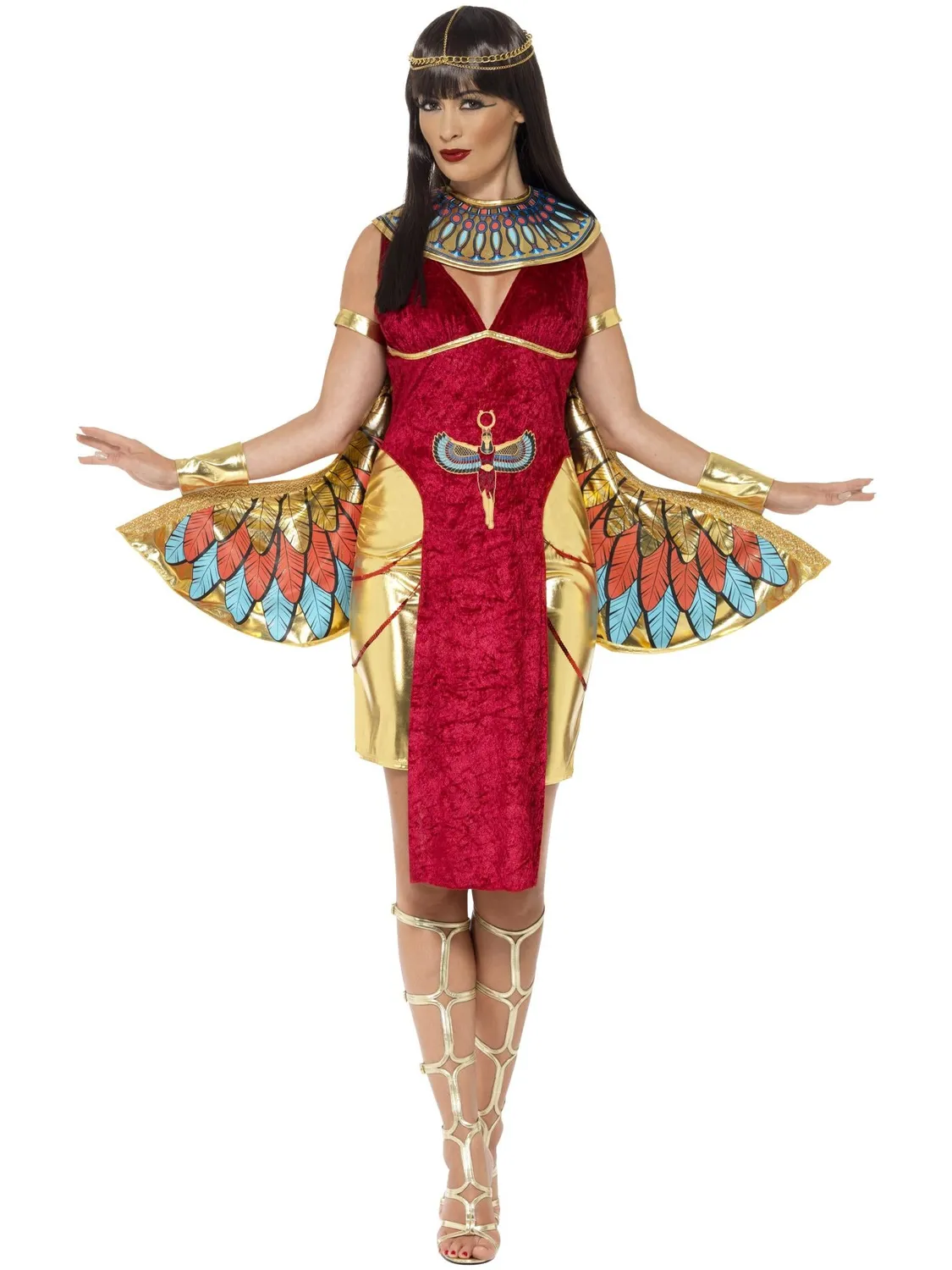 Smiffys Egyptian Goddess costume donna rosso con ali M