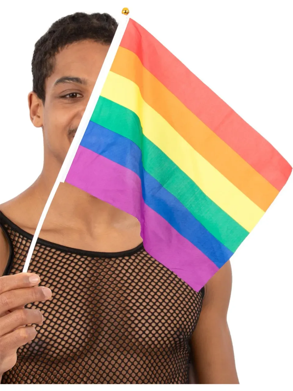 Smiffys bandiere arcobaleno 12pz 45x30cm pride mano
