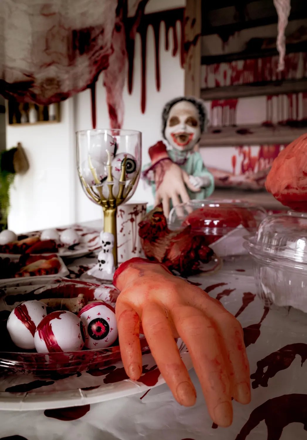 P'tit Clown mano mozzata insanguinata lattice Halloween