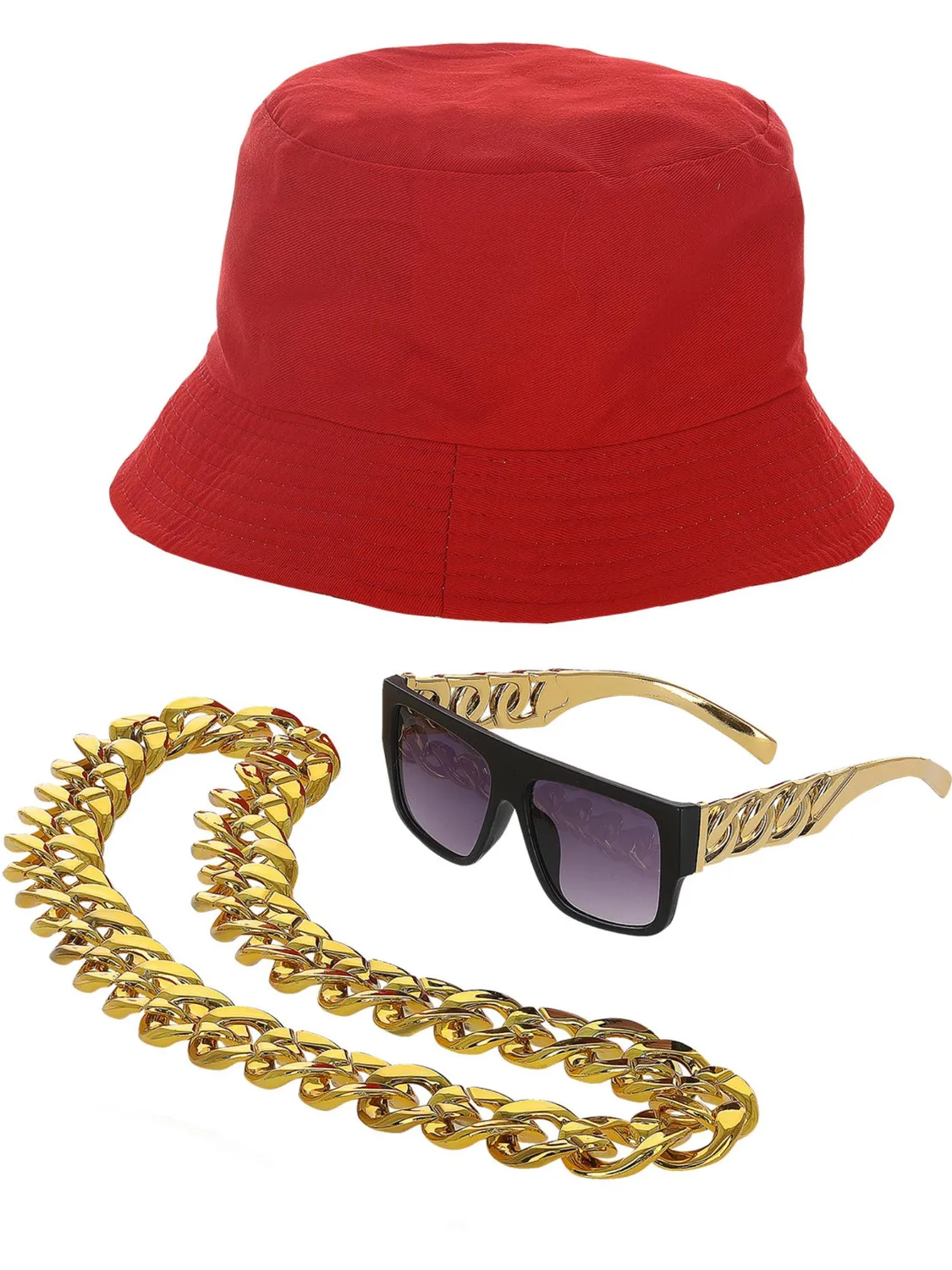 Smiffys 90s Hip Hop Kit travestimento rosso 3 pezzi