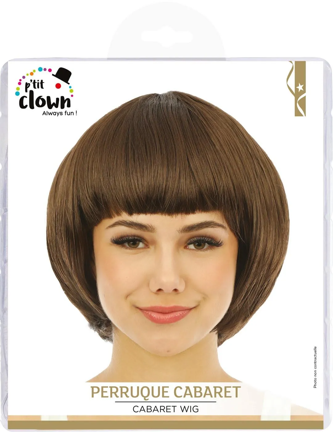 P'tit Clown 60600 Cabaret parrucca marrone taglia unica