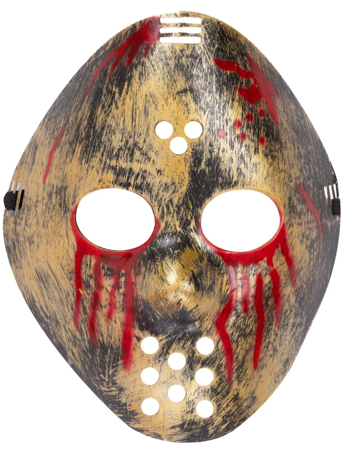 Smiffys Hockey maschera horror oro nera insanguinata