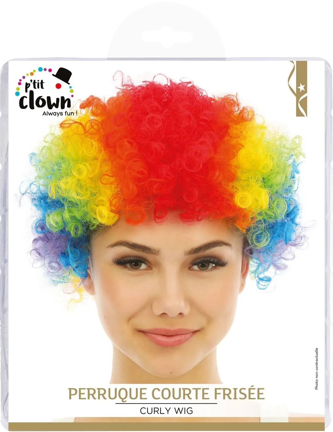 P'tit Clown re68055 parrucca pop multicolore