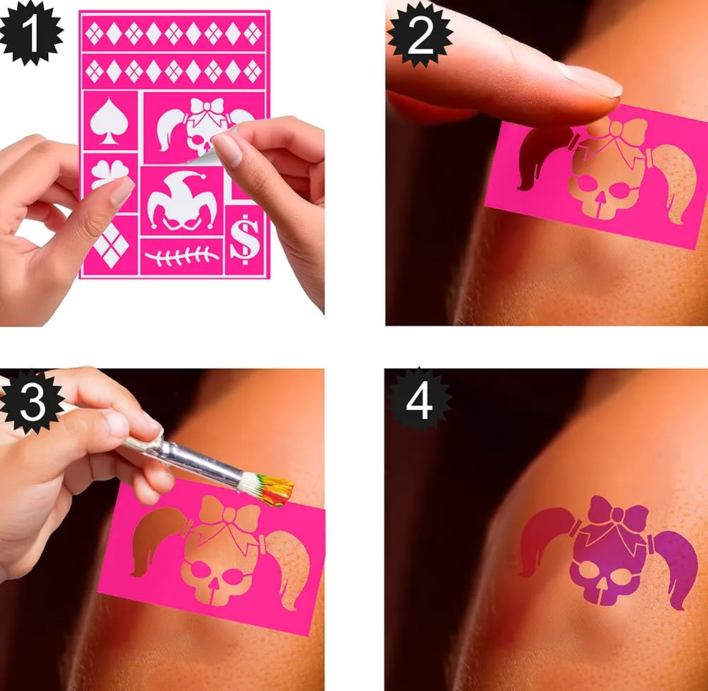 Fiestas Guirca Stencil Trucco Bambini Fucsia per Feste