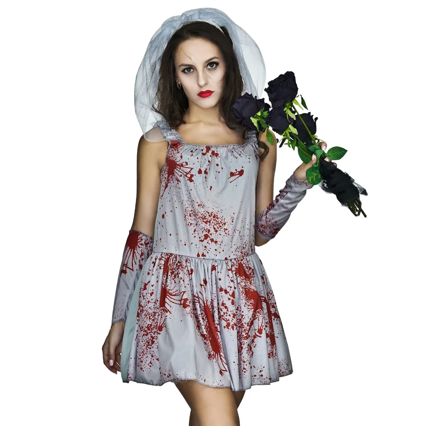 SEA HARE Sposa Zombie Sanguinante costume donna L Halloween