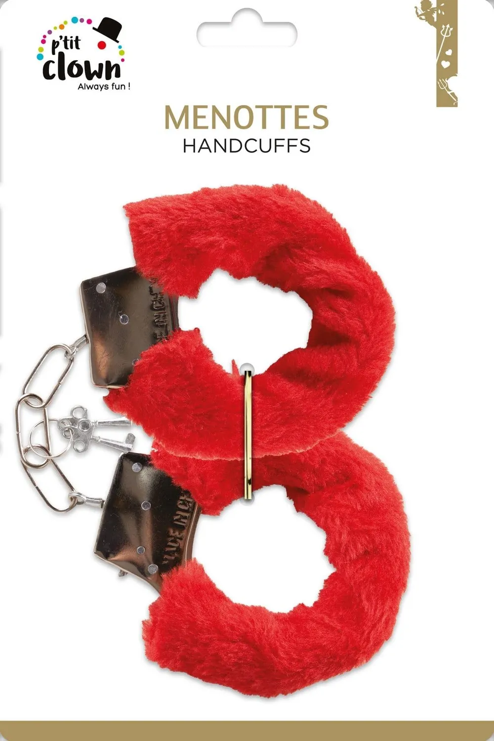 P'tit Clown manette pelliccia rossa accessorio coppia