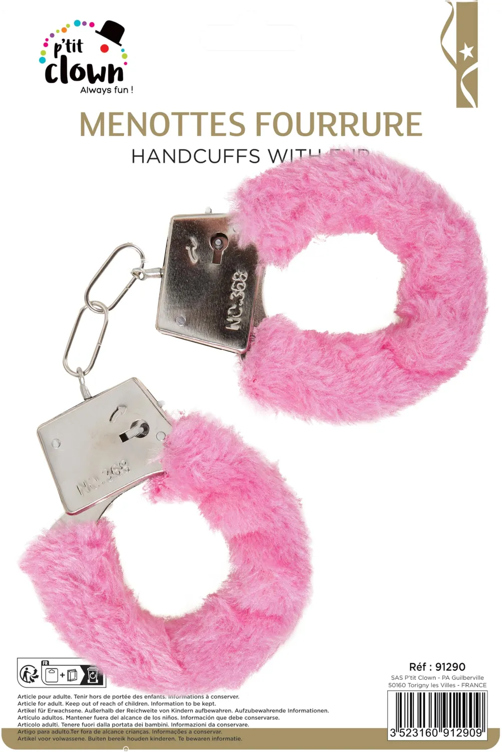 P'tit Clown 91290 Manette Peluche Rosa Addio Nubilato